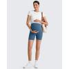 imageG4Free Maternity Biker Shorts with Pockets Over The Belly Legging 5quot Pregnancy Yoga Pants Athletic WorkoutBlue Gray