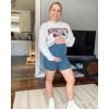 imageG4Free Maternity Biker Shorts with Pockets Over The Belly Legging 5quot Pregnancy Yoga Pants Athletic WorkoutBlue Gray