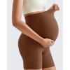 imageG4Free Maternity Biker Shorts with Pockets Over The Belly Legging 5quot Pregnancy Yoga Pants Athletic WorkoutCoffee