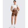 imageG4Free Maternity Biker Shorts with Pockets Over The Belly Legging 5quot Pregnancy Yoga Pants Athletic WorkoutCoffee