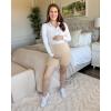 imageG4Free Maternity Biker Shorts with Pockets Over The Belly Legging 5quot Pregnancy Yoga Pants Athletic WorkoutLight Khaki
