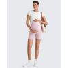 imageG4Free Maternity Biker Shorts with Pockets Over The Belly Legging 5quot Pregnancy Yoga Pants Athletic WorkoutPink