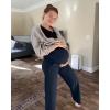 imageG4Free Maternity Pants Over The Belly Yoga Dress Work Pregnancy Pants Stretchy Lounge Wide Leg Trousers with PocketsDark Navy