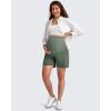 imageG4Free Maternity Shorts with Pockets Over The Belly Stretchy 6 Pregnancy Yoga Pants Athletic WorkoutGray Sage