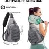 imageG4Free Pickleball Bag Crossbody Sling Bag for Men Women Pickleball Backpack Pickle Ball Paddle Bag Gifts for SportsGray