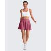 imageG4Free Pleated Tennis Skirts for Women Wrapped Front Golf Skorts A Line Flowy Soft Athletic with Inner Shorts PocketsDark Burgundy