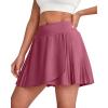 imageG4Free Pleated Tennis Skirts for Women Wrapped Front Golf Skorts A Line Flowy Soft Athletic with Inner Shorts PocketsDark Burgundy