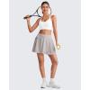 imageG4Free Pleated Tennis Skirts for Women Wrapped Front Golf Skorts A Line Flowy Soft Athletic with Inner Shorts PocketsLight Gray