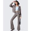imageG4Free Ribbed Flare Yoga Pants with Pockets for Women High Waisted Bootcut Workout Leggings CasualTaupe