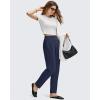 imageG4Free ShiftReady Ankle Womens Casual Pants with Pockets Tapered Leg Pleated High Waist Trousers for Work Casual TravelDark Navy