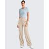 imageG4Free ShiftReady Women Trousers Yoga Pants with Pockets Wide Leg Stretchy Dress Pant Work Slack PetiteRegularTallLight Khaki