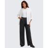 imageG4Free ShiftReady Women Wide Leg Dress Yoga Pant with Pockets Front Pleated Loose Lounge Slack Dressy Casual Travel TrousersBlack