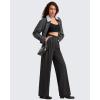 imageG4Free ShiftReady Women Wide Leg Dress Yoga Pant with Pockets Front Pleated Loose Lounge Slack Dressy Casual Travel TrousersBlack