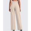imageG4Free ShiftReady Women Wide Leg Dress Yoga Pant with Pockets Front Pleated Loose Lounge Slack Dressy Casual Travel TrousersLight Khaki