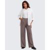 imageG4Free ShiftReady Women Wide Leg Dress Yoga Pant with Pockets Front Pleated Loose Lounge Slack Dressy Casual Travel TrousersTaupe