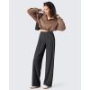 imageG4Free ShiftReady Womens Wide Leg Dress Yoga Pants with Pockets Two Front Pleated Casual Slack High Waist Work TrousersBlack