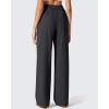 imageG4Free ShiftReady Womens Wide Leg Dress Yoga Pants with Pockets Two Front Pleated Casual Slack High Waist Work TrousersBlack
