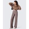imageG4Free ShiftReady Womens Wide Leg Dress Yoga Pants with Pockets Two Front Pleated Casual Slack High Waist Work TrousersTaupe