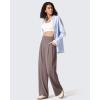imageG4Free ShiftReady Womens Wide Leg Dress Yoga Pants with Pockets Two Front Pleated Casual Slack High Waist Work TrousersTaupe