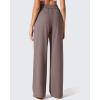 imageG4Free ShiftReady Womens Wide Leg Dress Yoga Pants with Pockets Two Front Pleated Casual Slack High Waist Work TrousersTaupe