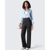 imageG4Free ShiftReady Womens Work Pants with Pockets Straight Leg Slack with Belt Loops Dress TrousersBlack