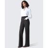 imageG4Free ShiftReady Womens Work Pants with Pockets Straight Leg Slack with Belt Loops Dress TrousersBlack