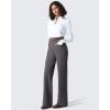 imageG4Free ShiftReady Womens Work Pants with Pockets Straight Leg Slack with Belt Loops Dress TrousersDark Gray