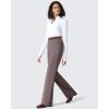 imageG4Free ShiftReady Womens Work Pants with Pockets Straight Leg Slack with Belt Loops Dress TrousersTaupe