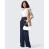 imageG4Free ShiftReady Womens Yoga Dress Pants with Pockets Wide Leg Business Casual Slacks High Waist Lounge TrousersDark Navy