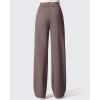 imageG4Free ShiftReady Womens Yoga Dress Pants with Pockets Wide Leg Business Casual Slacks High Waist Lounge TrousersTaupe