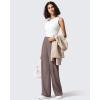 imageG4Free ShiftReady Womens Yoga Dress Pants with Pockets Wide Leg Business Casual Slacks High Waist Lounge TrousersTaupe