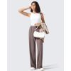 imageG4Free ShiftReady Womens Yoga Dress Pants with Pockets Wide Leg Business Casual Slacks High Waist Lounge TrousersTaupe
