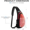 imageG4Free Sling Bag for Men Women Small Crossbody Backpack Lightweight Chest Shoulder Bags for Travel Outdoor and Sports BlackBlackred