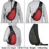 imageG4Free Sling Bag for Men Women Small Crossbody Backpack Lightweight Chest Shoulder Bags for Travel Outdoor and Sports BlackBlackred