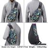 imageG4Free Sling Bag for Men Women Small Crossbody Backpack Lightweight Chest Shoulder Bags for Travel Outdoor and Sports BlackBlue Leaf