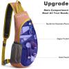 imageG4Free Sling Bag for Men Women Small Crossbody Backpack Lightweight Chest Shoulder Bags for Travel Outdoor and Sports BlackBright Orange