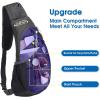 imageG4Free Sling Bag for Men Women Small Crossbody Backpack Lightweight Chest Shoulder Bags for Travel Outdoor and Sports BlackPurple