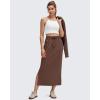 imageG4Free Smoofit Maxi Skirt for Women Modal Soft Drawstring Fall Casual Long Skirts Side Slits Lounge with 2 PocketsCoffee Brown