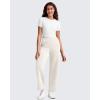 imageG4Free Smoofit Modal Soft 24quot26quot28quot Wide Leg Ankle Sweatpants for Women Elastic Waist 78 Length Golf Casual PantsIvory