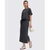 imageG4Free Smoofit Modal Soft Boxy Tee Shirts for Women Short Sleeve Drop Shoulder Crew Neck Basic Tops Casual LoungeBlack