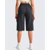 imageG4Free Smoofit Modal Soft Capri Yoga Pants for Women 13quot Knee Length Wide Leg Cargo Sweatpants Travel Casual Bermuda ShortsBlack