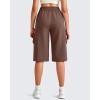 imageG4Free Smoofit Modal Soft Capri Yoga Pants for Women 13quot Knee Length Wide Leg Cargo Sweatpants Travel Casual Bermuda ShortsCoffee Brown