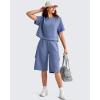 imageG4Free Smoofit Modal Soft Capri Yoga Pants for Women 13quot Knee Length Wide Leg Cargo Sweatpants Travel Casual Bermuda ShortsDemin Blue