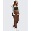 imageG4Free Smoofit Modal Soft Maternity Joggers with Pockets Over The Belly Pregnancy Casual SweatpantsDark Coffee