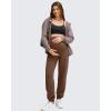 imageG4Free Smoofit Modal Soft Maternity Joggers with Pockets Over The Belly Pregnancy Casual SweatpantsDark Coffee