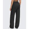 imageG4Free Smoofit Modal Soft Maternity Pants with Pockets Over The Belly Pregnancy Wide Leg SweatpantsBlack