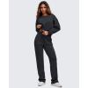 imageG4Free Smoofit Modal Soft Straight Leg Sweatpants for Women Elastic High Waist Casual Lounge Dress Pants with PocketsBlack