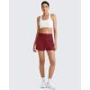 imageG4Free Smoofit Modal Soft Sweat Shorts for Women High Waist Athletic Shorts for Summer Casual Relaxed with PocketsDark Burgundy