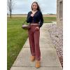 imageG4Free Smoofit Modal Soft Wide Leg Sweatpants Yoga Pants with Pockets Drawcord Casual Lounge Pants PetiteRegularTallDark Burgundy