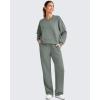 imageG4Free Smoofit Modal Soft Women Wide Leg Sweatpants Drawstring Casual Lounge Dress Pants with Pockets PetiteRegularTallGrey Sage